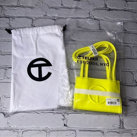 Telfar Small Shopping Bag Highlighter Yellow NWT - Picture 4 of 11